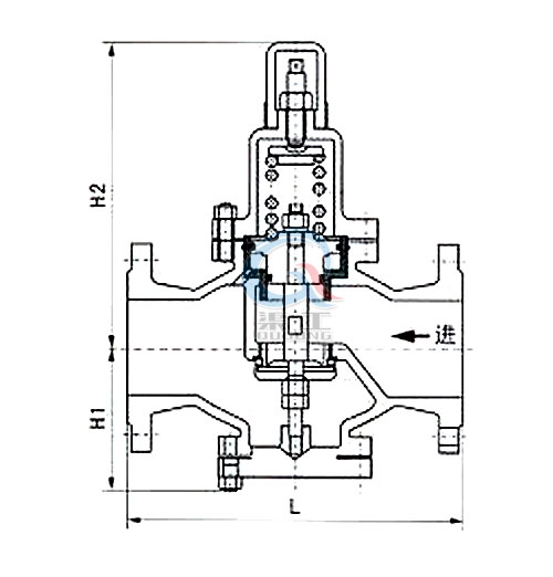 Y42X水用減壓閥，空氣減壓閥外形圖